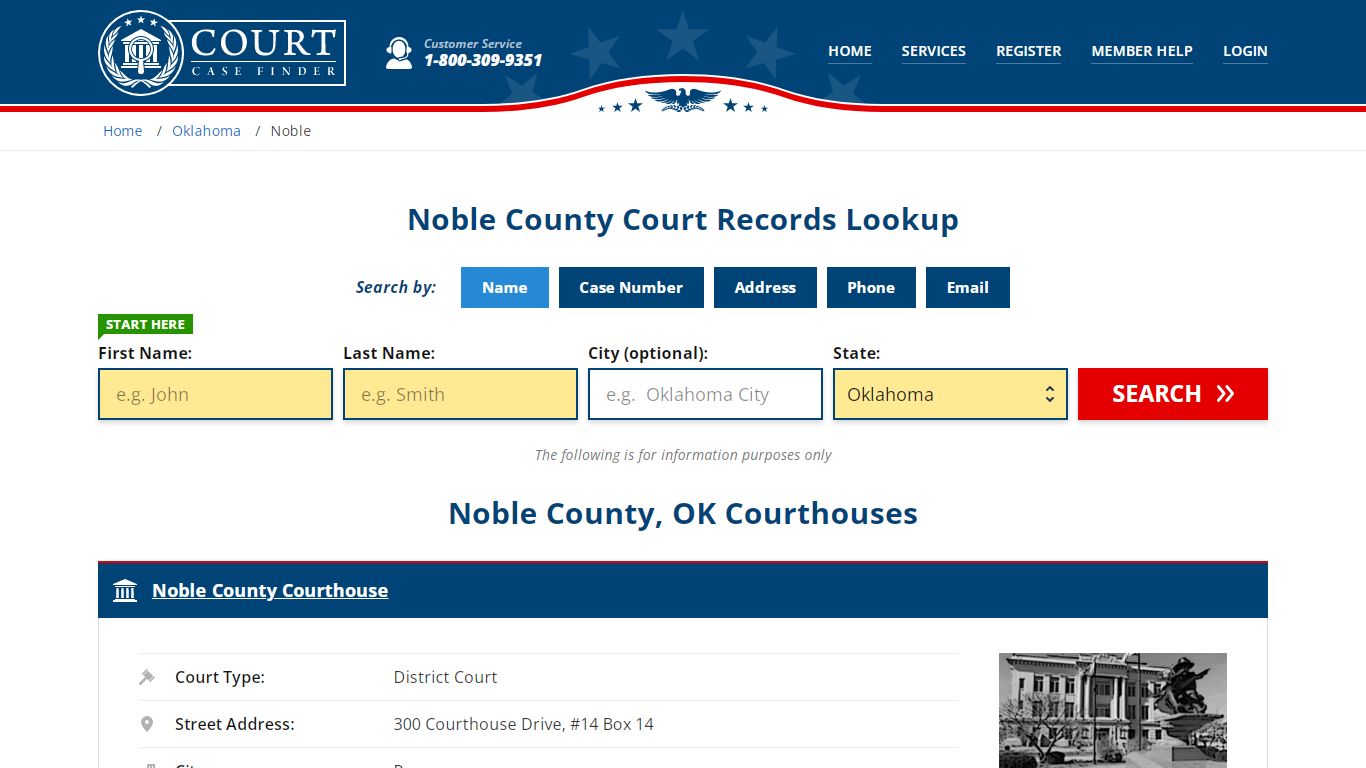 Noble County Court Records | OK Case Lookup